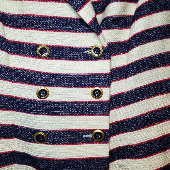 Cabi Cruise Tweed Blazer #5094 Nautical Striped Jacket Womens size 6 - Picture 4 of 12